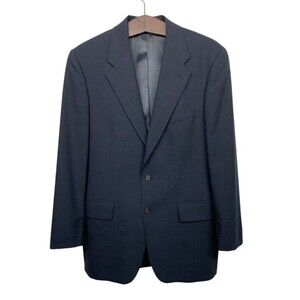 Ralph Lauren Men's size 40R Charcoal/Blue Grid 100% Wool Sports Coat Jacket